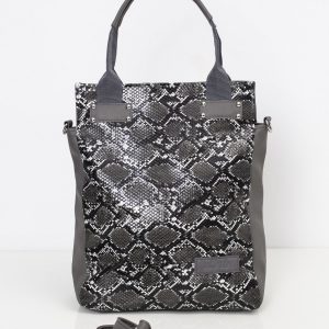 Grey and black bag with animal motif