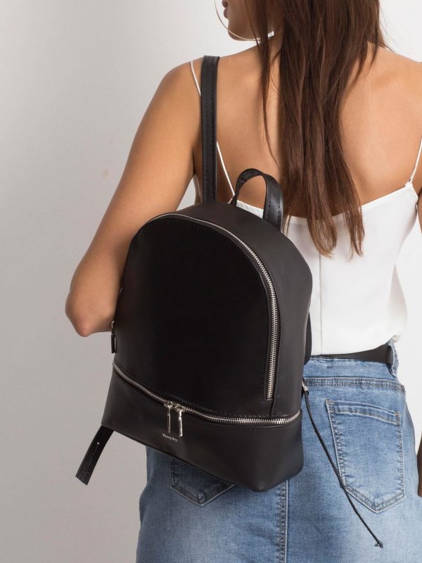 Black Leather Backpack