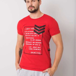 Red T-shirt for men cotton Joshua