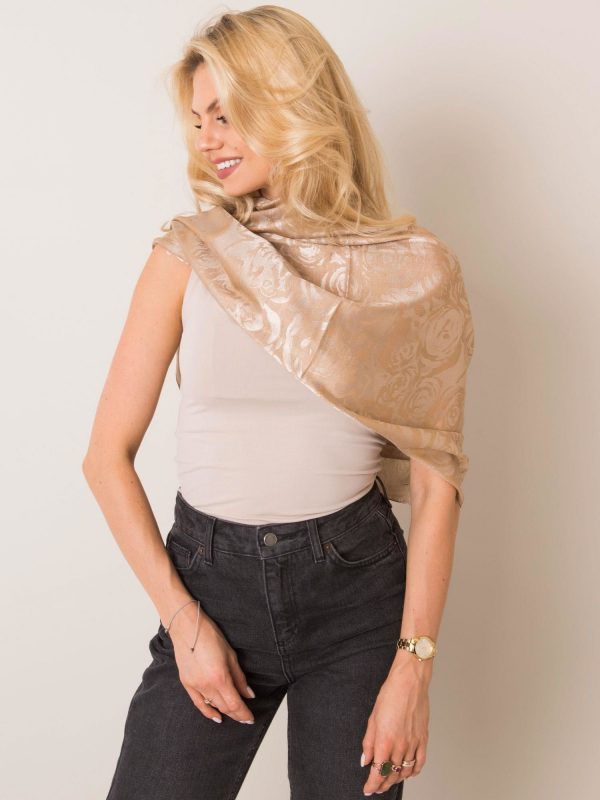 Beige scarf with pattern