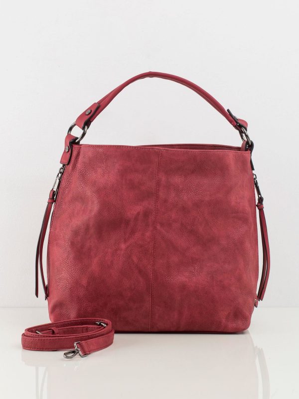 Dark red eco-leather bag