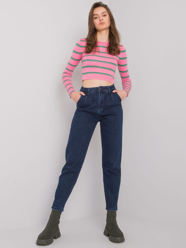 Dark Blue Levante High Waist Mom Jeans Pants