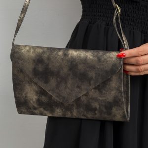 Gray-gold clutch bag