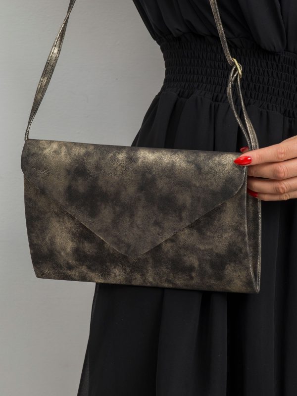 Gray-gold clutch bag