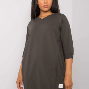 Dark Khaki Cotton Plus Size Karissa Dress