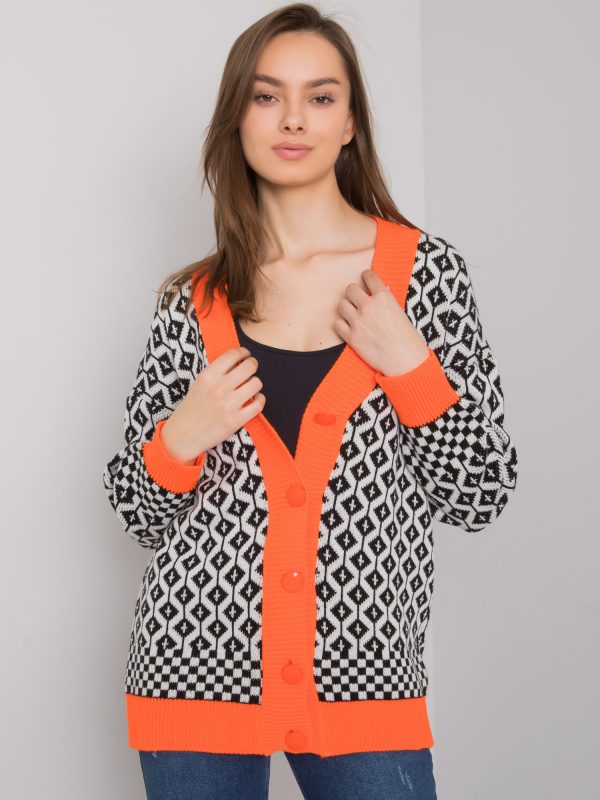 Guarda RUE PARIS white and orange cardigan