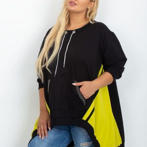 Black and lime plus size Relief sweatshirt