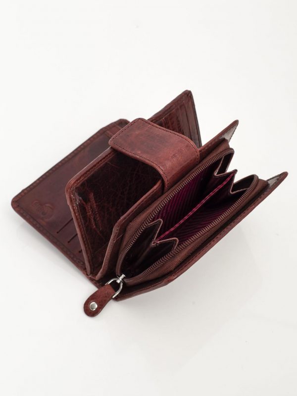 Burgundy genuine leather wallet