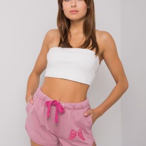 Dark Pink Addie Cotton Shorts