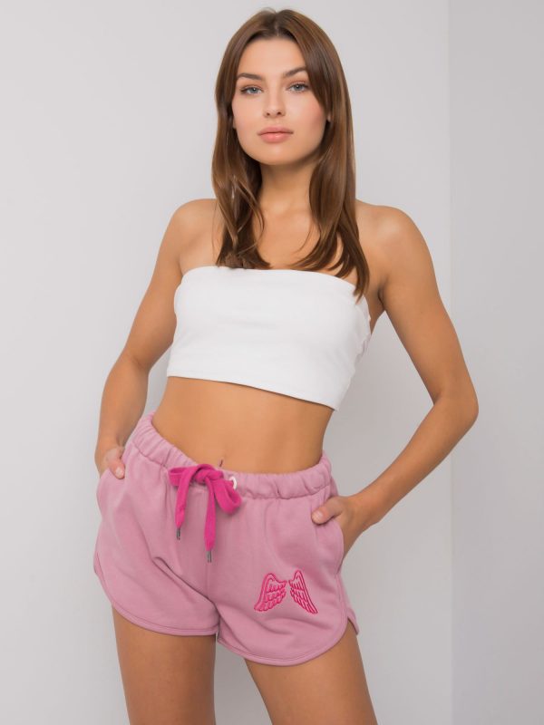 Dark Pink Addie Cotton Shorts