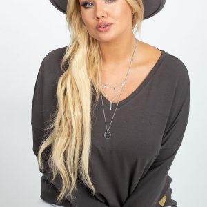 Dark Grey Plus Size Blouse Erika