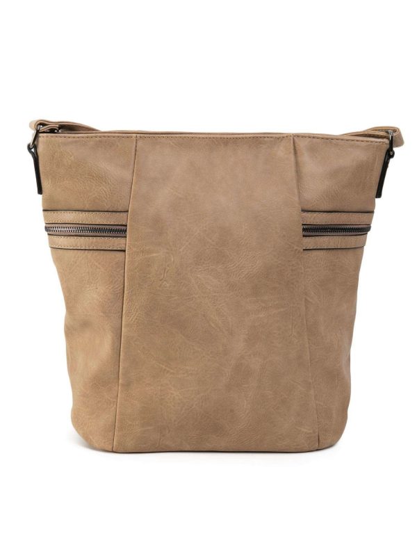 Beige Large Eco Leather Bag