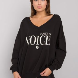 Black sweatshirt for women with inscription Maral