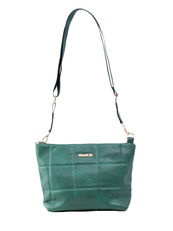 Green quilted bag with chain