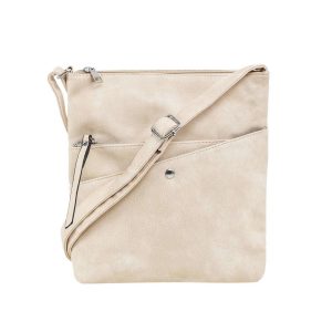 Beige ladies bag with pockets