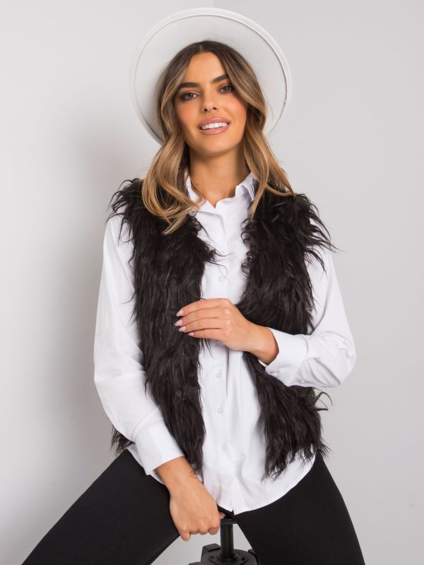 Black Women's Fur Vest Moncalieri OCH BELLA