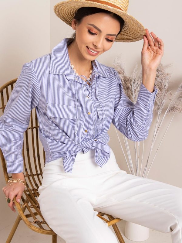 White and blue shirt Feel RUE PARIS