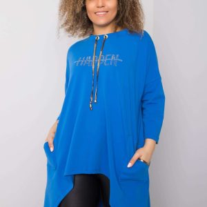 Dark blue blouse with Marion applique