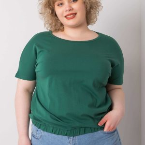 Dark green plus size blouse with Addyson ribbed