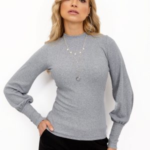 RUE PARIS Gray blouse Lauren