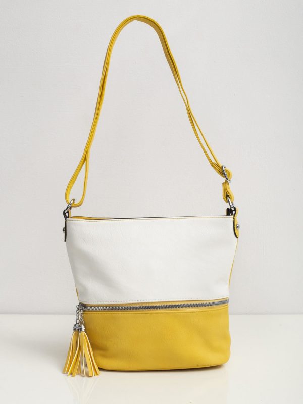 Yellow and White Shoulder Bag