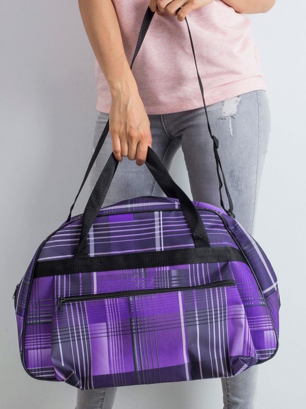 Purple Plaid Travel Bag