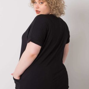 Black plus size blouse with Jessamy pockets