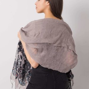 Grey wrap with floral motif