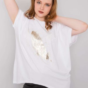 White plus size blouse with Wilma print