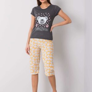 Graphite Cotton Printed Pyjamas