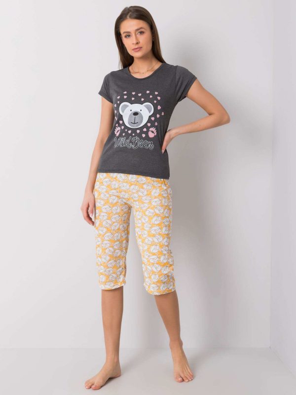 Graphite Cotton Printed Pyjamas