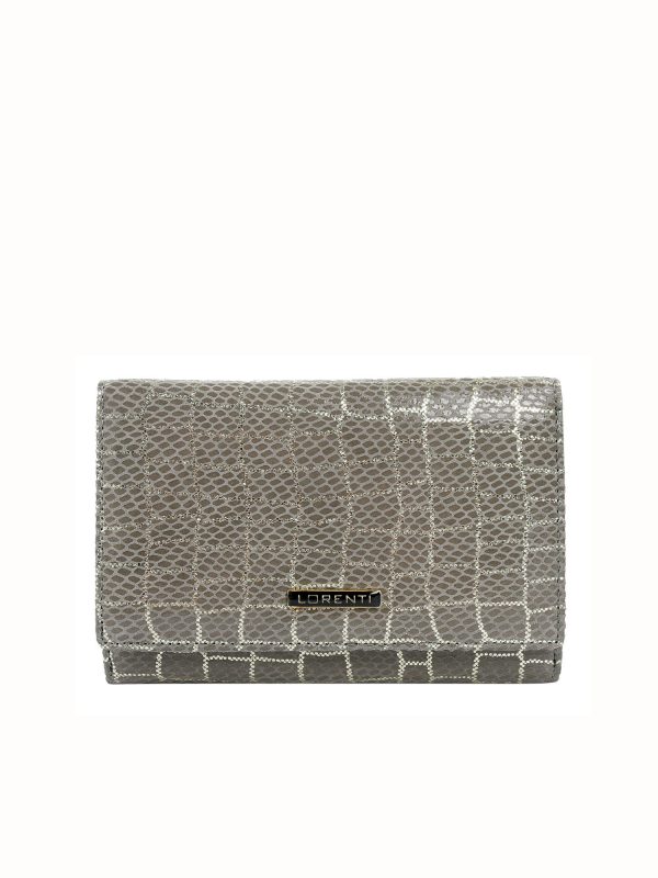 Grey Horizontal Genuine Leather Ladies Wallet