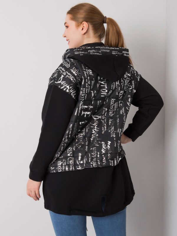 Rosella black and silver plus size sweatshirt