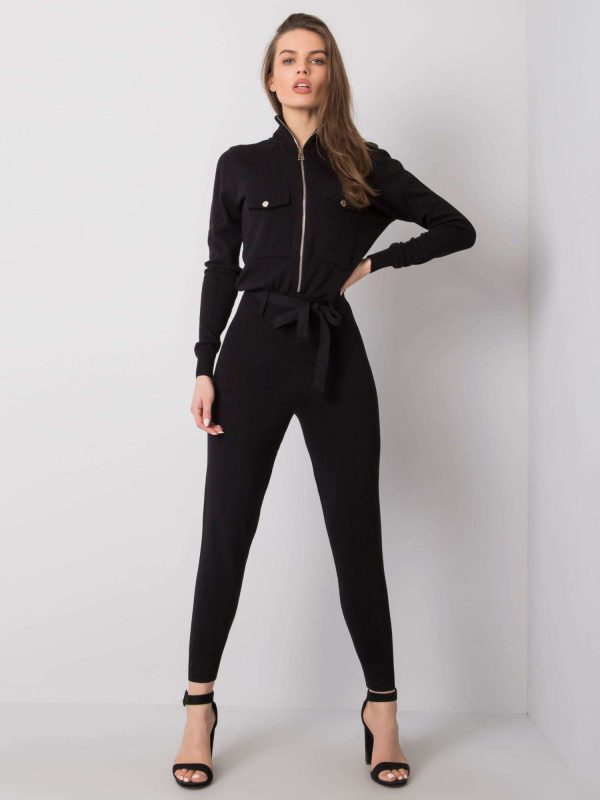 Black knitted jumpsuit Johanna RUE PARIS