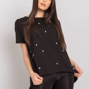 Black blouse with Etty applique