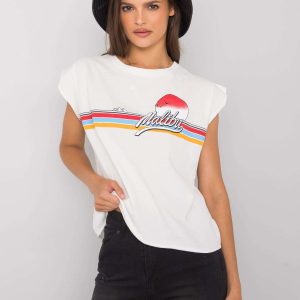 Ecru t-shirt with print Malibu