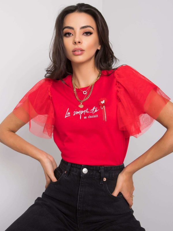 Red T-shirt for women Abril