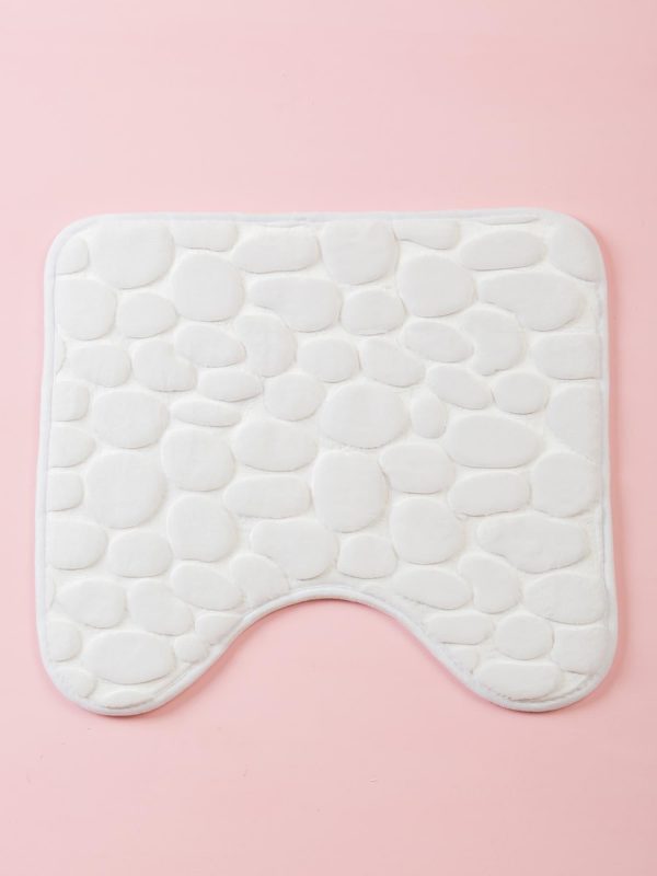 White Bathroom Mat with Convex Pattern