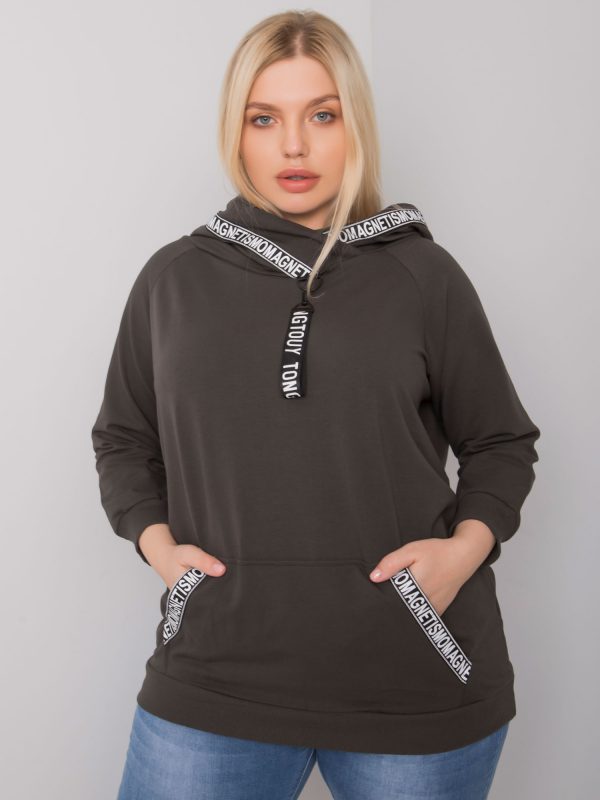 Dark Khaki Plus Size Hoodie Jordynn