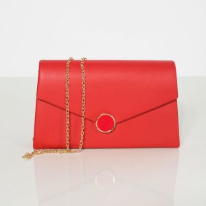 Red eco-leather clutch