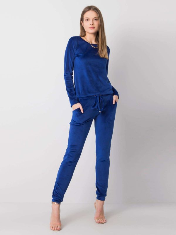 Cobalt velour set Clarisa RUE PARIS