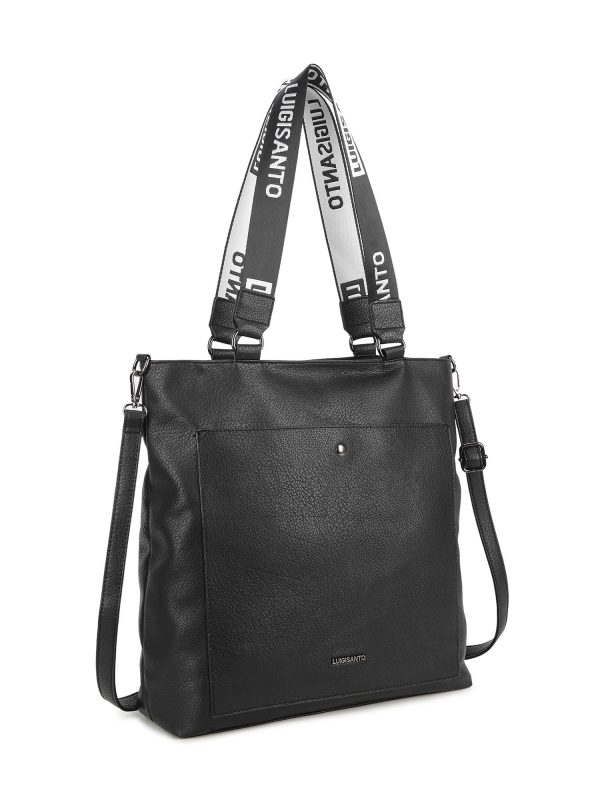 Black city bag with decorative LUIGISANTO handles