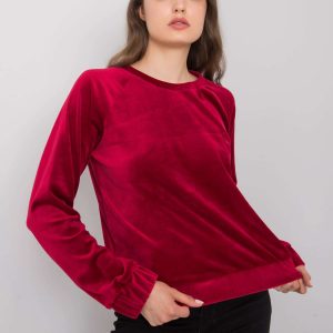 Burgundy velour sweatshirt Lorene RUE PARIS