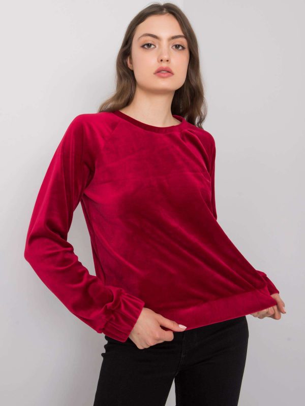 Burgundy velour sweatshirt Lorene RUE PARIS