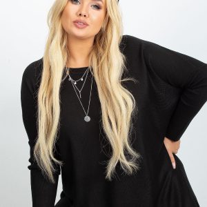 RUE PARIS Black plus size sweater Ester