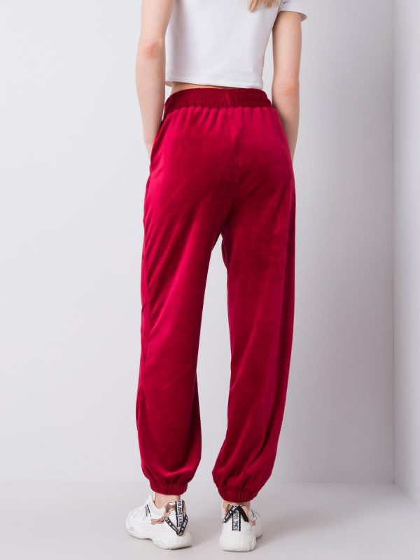 Burgundy velour sweatpants Moonlight RUE PARIS