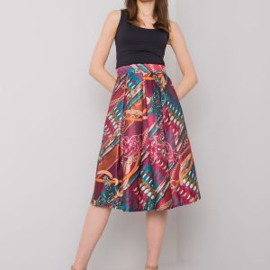 Burgundy skirt with Maringa prints