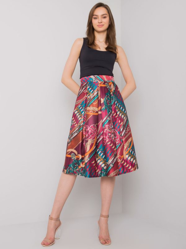 Burgundy skirt with Maringa prints