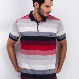 Grey-burgundy men's polo shirt Together