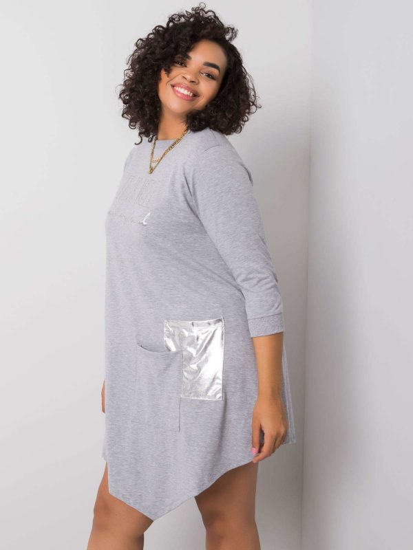 Billie Grey Melange Cotton Dress